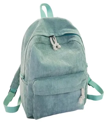 Produktbild von Rucksack im weichen Stoffstil, Damenrucksack im Cord-Design, Schulrucksack für Teenager-Mädchen, gestreifter Rucksack für Damen