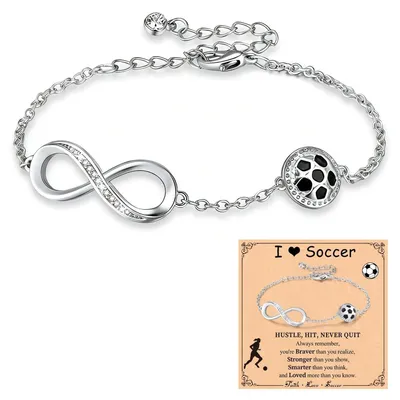 Produktbild von Fußball Armband, Silber Armband Schmuck Damen, Fussball Deko Geburtstag
