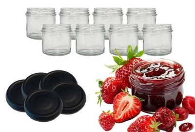 Produktbild von Krauz Glas Słoiki 135ml Rant mit Deckel 8er Set