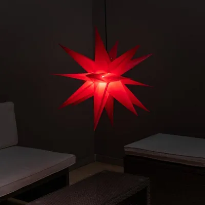 Obrázek produktu pro Vánoční dekorace, hvězda s časovačem 1 LED, 55 cm, červená
