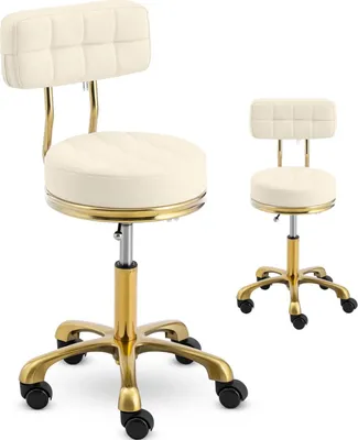 Obrázek produktu pro Expondo physa Stolek na kolečkách s opěrkou – 48–61 cm – 150 kg – béžová/zlatá