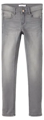Productafbeelding van NAME IT meisjes skinny jeans, gebruikte look, medium grijze denim, maat 146