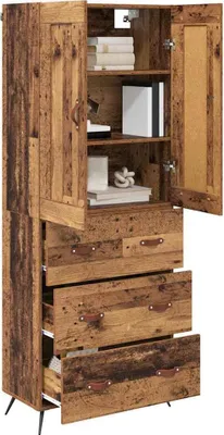 Obrázek produktu pro vidaXL Highboard old wood 69,5 x 34 x 180 cm materiál na bázi dřeva