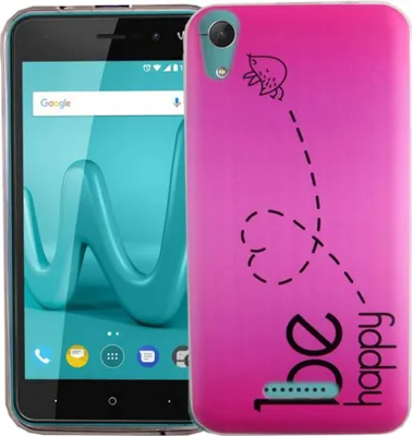 Produktbild von Handy Hülle für Wiko Lenny 4 Be Happy Pink Smartphone Cover Bumper Schale Etuis