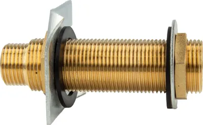 Immagine prodotto di Passante a muro tecuro G 1/2 x G 3/4 pollici x 130 mm - Ottone lucido CW617N