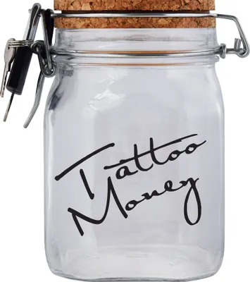 Produktbild von Spardose Geld Geschenk Ideen Tattoo Money Transparent Schwarz Größe L 1 Liter