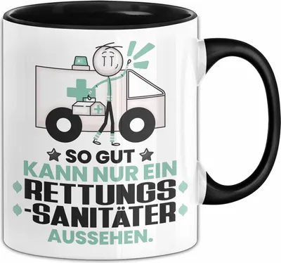 Produktbild von Rettungssanitäter Geschenk Tasse So Gut Kann Nur Ein Rettungssanitäter Aussehen Geschenkidee Kaffee-Becher (Schwarz)