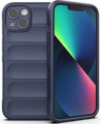Produktbild von iPhone 13 Hülle, Weich TPU Silikon Stossfest Anti-rutsch Schutzhülle für iPhone 13 Dunkelblau