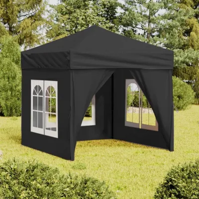 Immagine prodotto di The Living Store Tenda pieghevole per feste con pareti laterali antracite 2x2 m