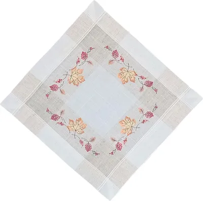 Produktbild von Tischdeckchen MELINA Blätter Herbst bunt Polyester Leinen 35 x 35 cm