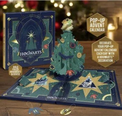 Produktbild von Harry Potter Hogwarts 24-Tage-Pop-Up-Adventskalender mit Weihnachtsbaum, offiziell lizenzierten Geschenken und saisonaler Dekoration für Kinderzimmer Paladone