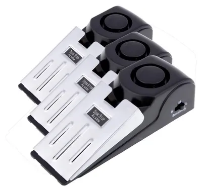 Productafbeelding van 3-delige set veiligheidsdeurstop met alarmfunctie, geluidsdicht, geschikt voor thuisgebruik, met een alarm van 120 dB (3-pack) MS-M68