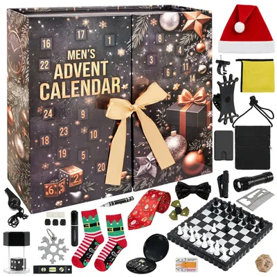 Immagine prodotto di Calendario dell'Avvento ISO 28298 per uomo, nero e oro
