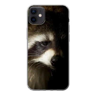 Produktbild von MuchoWow® Handyhülle Schutzhülle Hülle für iPhone 12 mini Waschbär - Wilde Tiere - Schwarz Silikon Softcase Handy Hülle - Bild