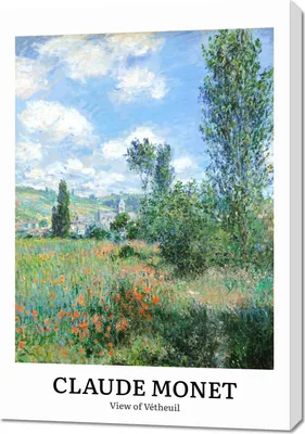 Image de Tableau 70 x 100 cm « Vue de Vétheuil » de Monet, vintage, pour salon