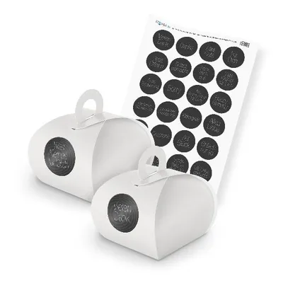 Produktbild von itenga SET Sprüche Schlicht Dunkel (Motiv 70) 24x Geschenkschachtel mit Griff we