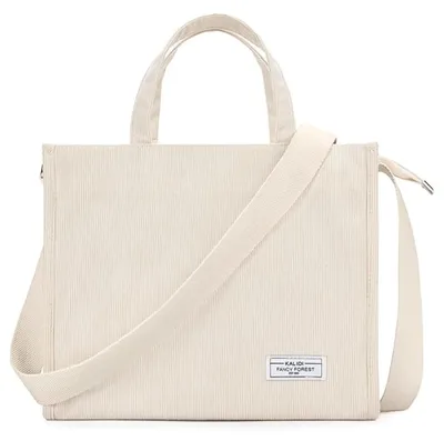 Produktbild von KALIDI Cord Tasche Umhängetasche Damen mit Reißverschluss, Handtasche Schulterta