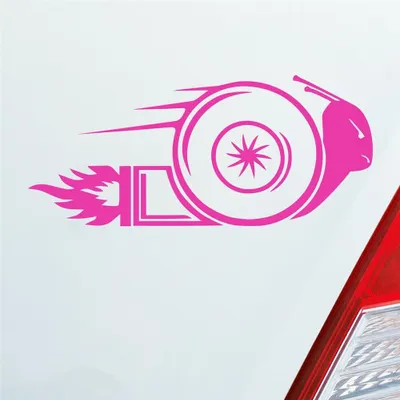 Produktbild von Auto Aufkleber Turboschnecke Schnecke Rennschnecke Race 15x6,5 cm Pink Sticker Heckscheibenaufkleber