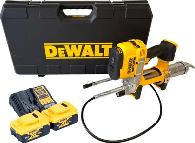 Obrázok produktu pre Akumulátorová mazacia pištoľ DeWalt DCGG 571 P2K 18 V + 2x akumulátor 5,0 Ah + nabíjačka