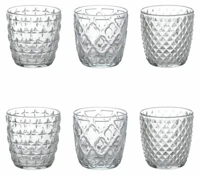 6 Wasserglöser 325 ml Glas Diversity