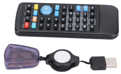 Zdjęcie produktu dla Odbiornik USB do pilota zdalnego sterowania, pilot do komputera PC, bezprzewodowy pilot zdalnego sterowania