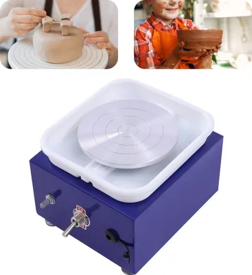 Produktbild von Elektryczne koło garncarskie DIY ceramiczne narzędzia do pracy z gliną Mini maszyna garncarska 2000 obr / min (niebieska) dla dorosłych dzieci