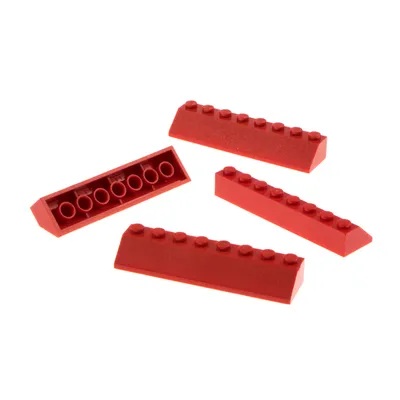 Produktbild von 4x Lego Dachstein 45° 2x8x1 rot Ziegel schräg Stein 6754 4550322 4445
