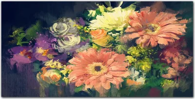 Produktbild von Coloray Küchenrückwand 100x50 Spritzschutz aus Glas - Blumen Pflanzen