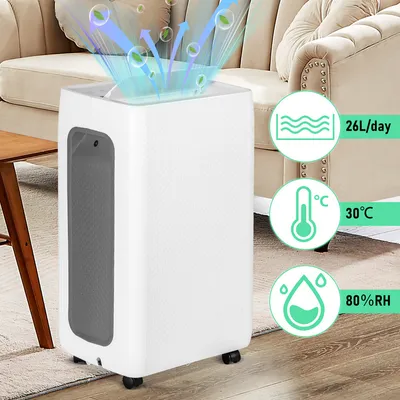 Obrázok produktu pre Jopassy odvlhčovač vzduchu 26 l/deň režim spánku, odnímateľná 4,5 l nádrž 24-hodinový časovač pre spálňu kúpeľňu pivnicu šatník kanceláriu garáž proti vlhkosti špine a plesniam