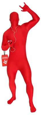 Produktbild von Roter Morphsuit für Erwachsene XXL (186-206 cm) Ganzkörperanzug Faschingskostüm