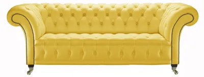 Zdjęcie produktu dla Designerska sofa Chesterfield 2-osobowa sofa skórzana żółta sofa tapicerka sofa