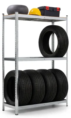 Obrázek produktu pro Kovový policový regál 120 cm VERIDO - pozinkovaný stříbrný