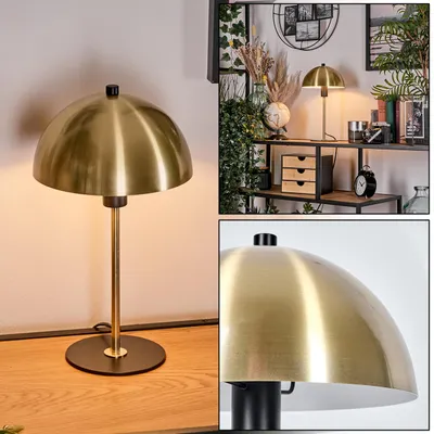 Produktbild von Roccadaspide moderne Nachttischlampe aus Metall in Messing/Schwarz