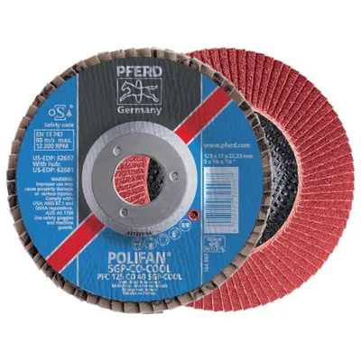 Obrázek produktu pro PFERD 67760425, Lamelový kotouč, Hliník, Nerezová ocel, Ocel, 12,5 cm, Jakékoliv značky, S prohlubní, 2,22 cm