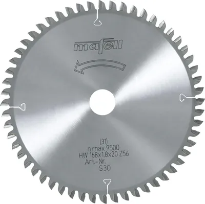 Produktbild von Mafell Sägeblatt-HM 168 x 1,2/1,8 x 20 mm, Z 56, WZ | 092482