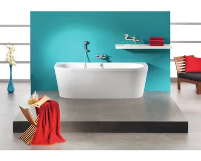 Produktbild von OTTOFOND Halbfreistehende Badewanne Messina 703801 180x79x44 cm weiß