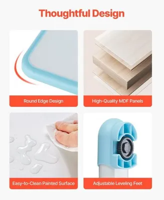 Image de Bureau pour enfant réglable en hauteur en bleu avec lampe de table - Bureau pour enfant