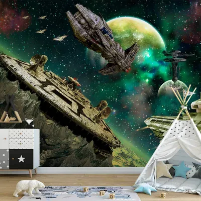 Produktbild von Vlies Fototapete - Space fleet 150x105 cm Landschaften 10110902-5