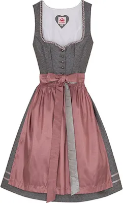 Produktbild von Spieth & Wensky 2-teiliges Midi-Dirndl Kleid Dirndl Trachtenkleid kurz 60cm, Farbe:Grau, Größe:44/2XL