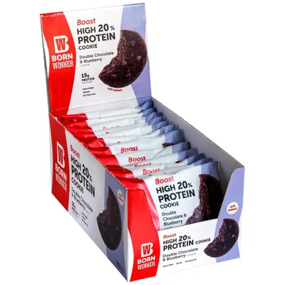 Produktbild von Born Winner | Boost 20% High Protein Cookie Double chocolate with blueberry