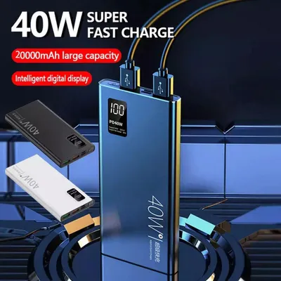 Produktbild von Powerbank 20000mAh 40W Schnellladefunktion USB-C PD40W Magnetisch Kabellos 15W Qi LED-Anzeige für iPhone Samsung Huawei