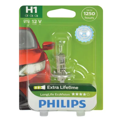Zdjęcie produktu dla Philips LongLife EcoVision 12258LLECOB1 Dłuższy okres użytkowania:, 55 W, 12 V, H1, 3100 K, 1 szt.