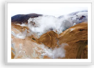 Produktbild von Gerahmtes Poster - Weißer Rahmen - Berge Wolken Landschaft - 70x50 cm - Wand Bild - Wanddeko - Wandbilder - Kunstposter - Wandposter - Bilderrahmen - Bilder - Kunstdruck - P2WAA70x50-4711