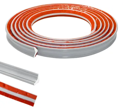 Productafbeelding van Elzusha - Grijze PVC Kwadrant Sierlijst Zelfklevend - 5 Meter - 27x20mm