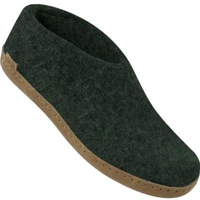Produktbild von Glerups Hausschuh Modell A mit Ledersohle – Dein hochwertiger Hüttenschuh: forest / 46 Farbe: forest Größe: 46