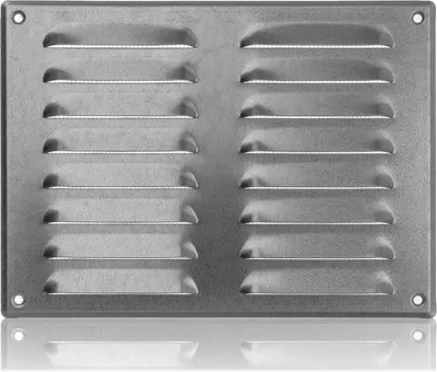 Productafbeelding van Ventilatierooster met gaas - Metalen rooster - Luchtstroom reguleren - Insectenwerend - 260x190mm - Gegalvaniseerd