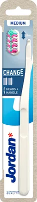 Zdjęcie produktu dla Jordan Szczoteczka do zębów Change Soft Medium uchwyt + 2 refill