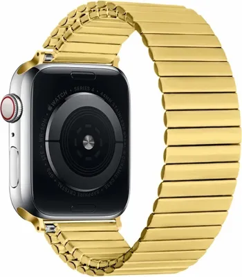 Produktbild von Strap-It Apple Watch Ultra Stretcharmband Stahl (Gold)