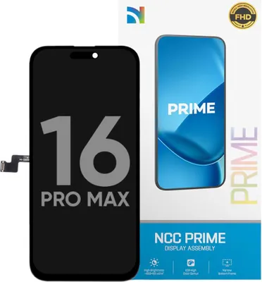 Produktbild von Kompatible NCC PRIME INCELL Display Touchscreen Bildschirm Schwarz für Apple iPhone 16 Pro Max A3296, A3084 & Werkzeug