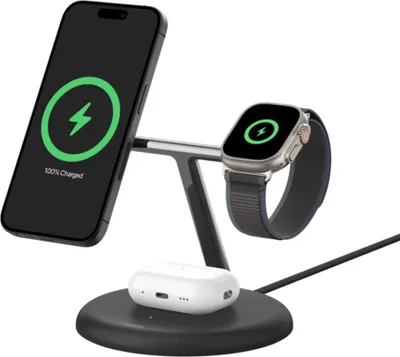 Produktbild von Belkin Drahtloses Ladegerät 3In1 Magsafe 15W Schwarz